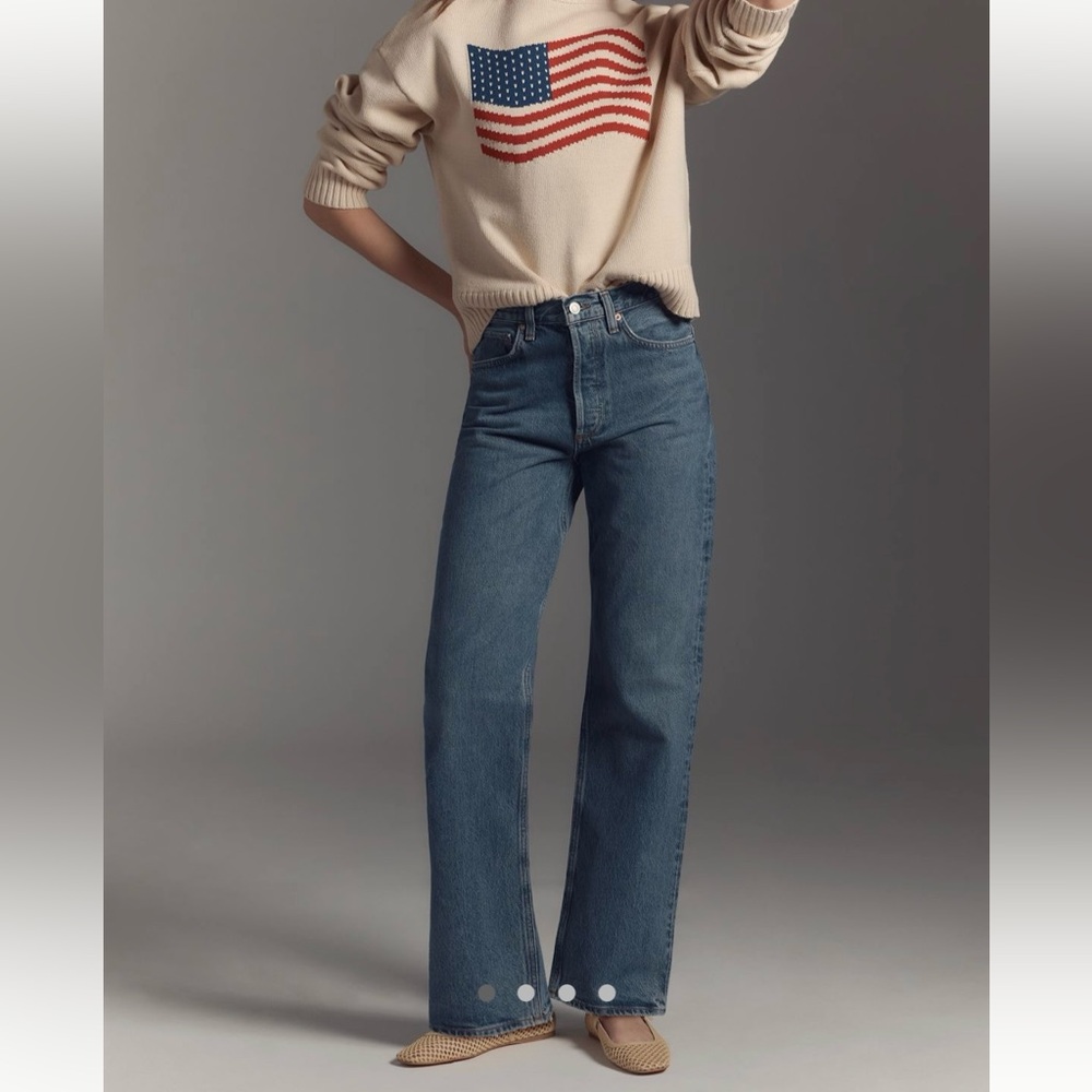 NWT Agolde Kelly Relaxed Fit Dark Blue Jeans Essence